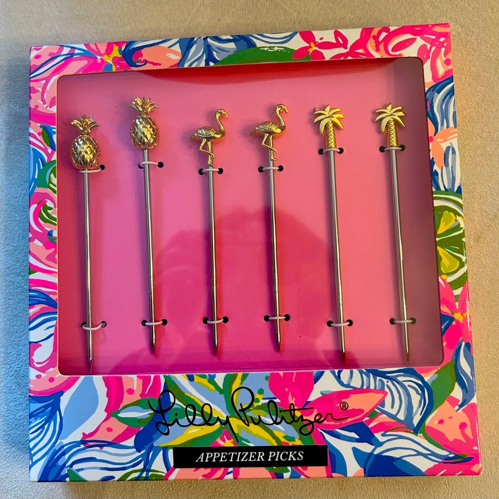 Lilly Pulitzer appetizer picks, new in box